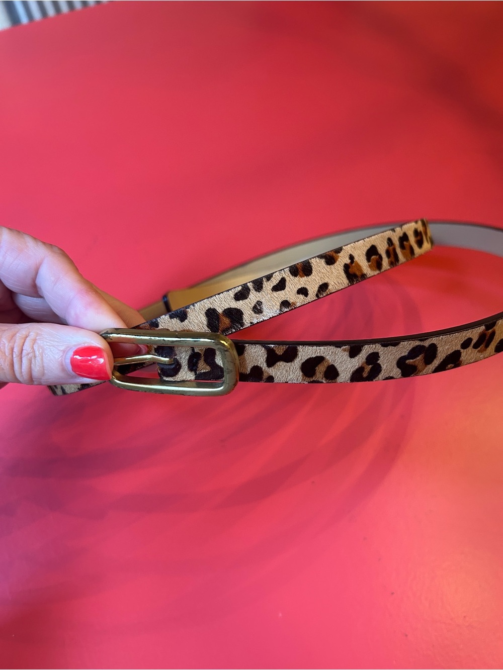 J. Crew Factory Leopard Print Slim Belt - Tan and Brown